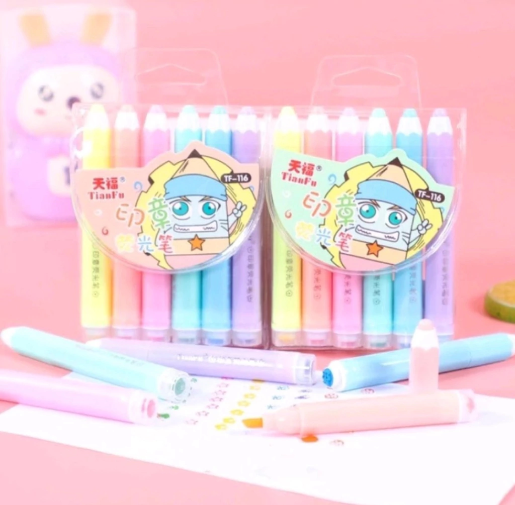 Kit Marca Texto Tom Pastel - 6 Cores