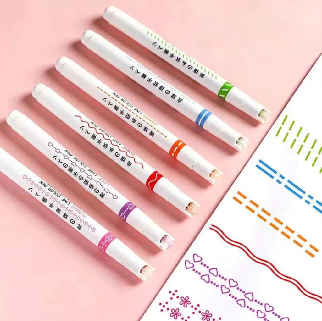 Kit 6 Canetas Carimbo Roller Marca Texto Super Divertidas
