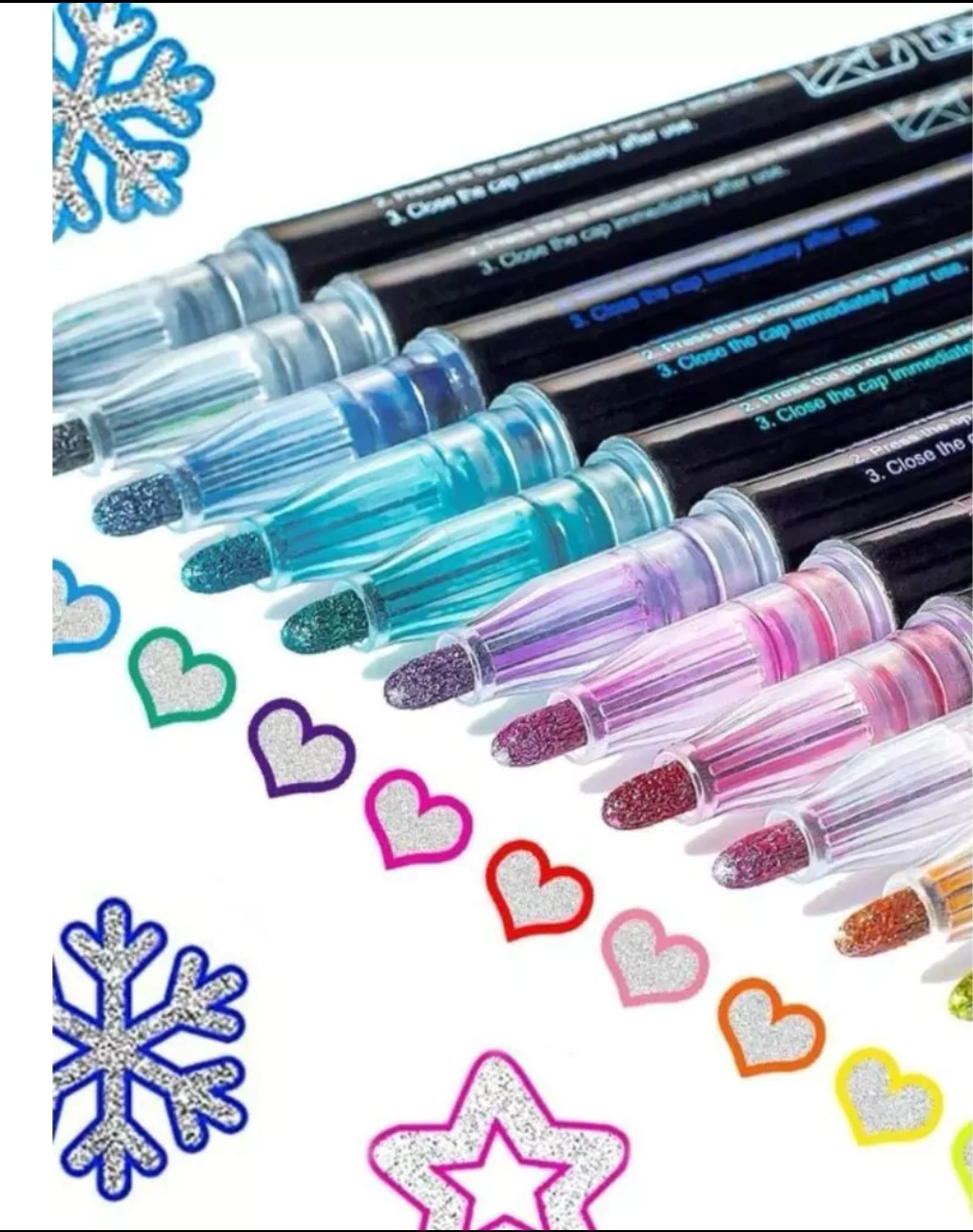 Kit 12 Canetas Outline Marker Metálica Marcador Contorno Linha Dupla