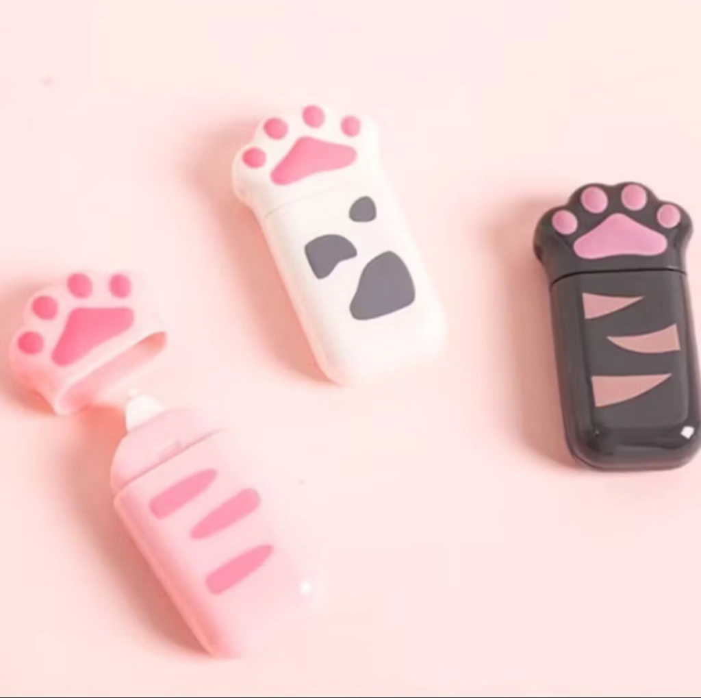Corretivo em Fita Patinha de Gatinho Transparente Fofo Kawaii
