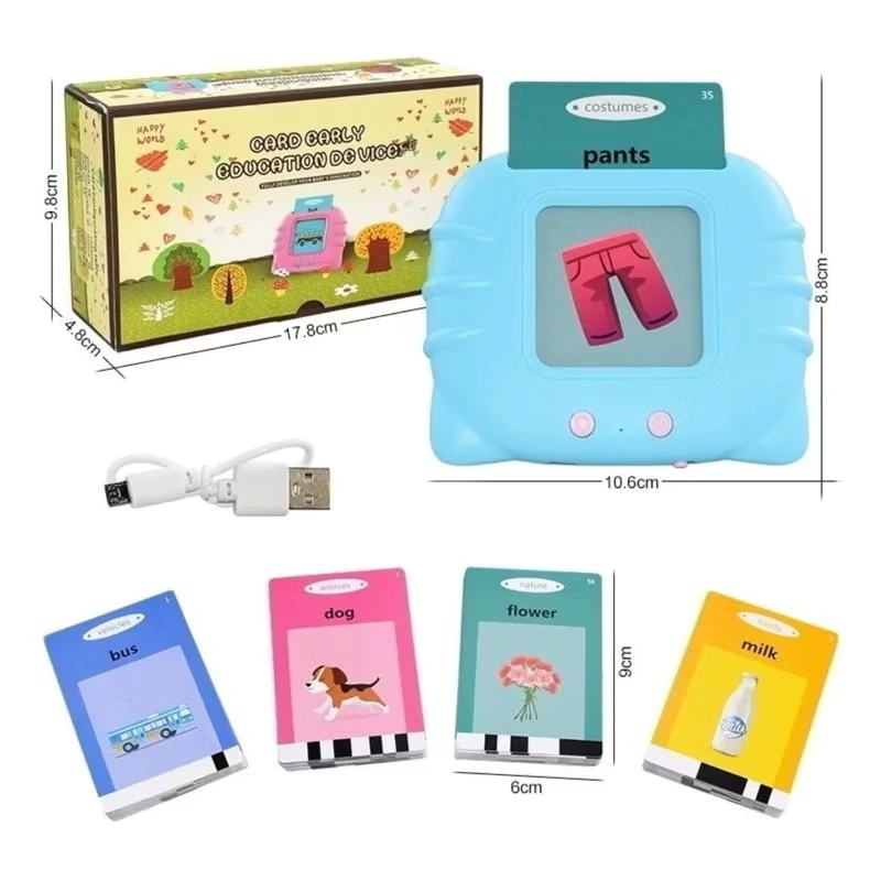 Card Kids Brinquedo Eletronico Fala Ingles Educativo - Azul