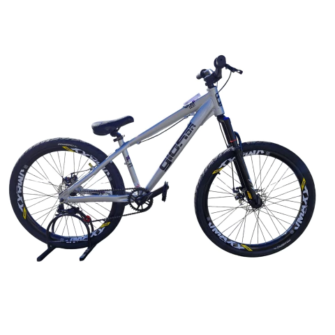 Bicicleta Alumínio Aro 26 GIOS 4TRIX, Single, Garfo Suspensão, Freio Disco, Quadro 13 - Prata com Preto e Roxo - comprar online
