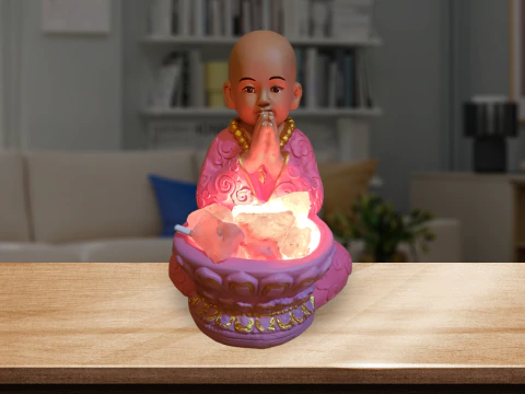 Lampara de sal monje con cuenco 20 cm color - comprar online