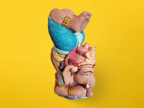 Imagen resina Ganesha pies arriba 30 cm premium color