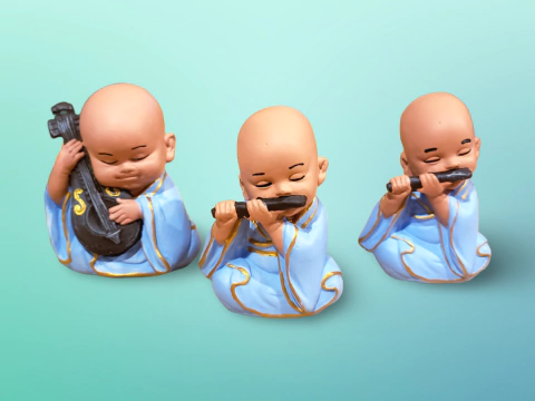 Imagen yeso tibetanos musicos premium color 10 cm x 3 piezas - buy online