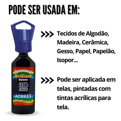 Cola Tridimensional 3D Preta 35ml