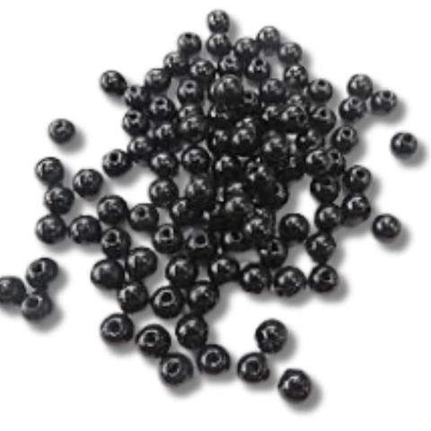 Pérola com furo Preta 8mm – pct c/20g