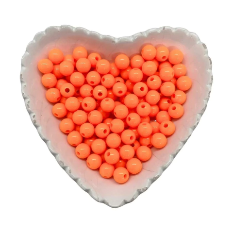 BOLA LISA LEITOSA LARANJA NEON 8MM 50G