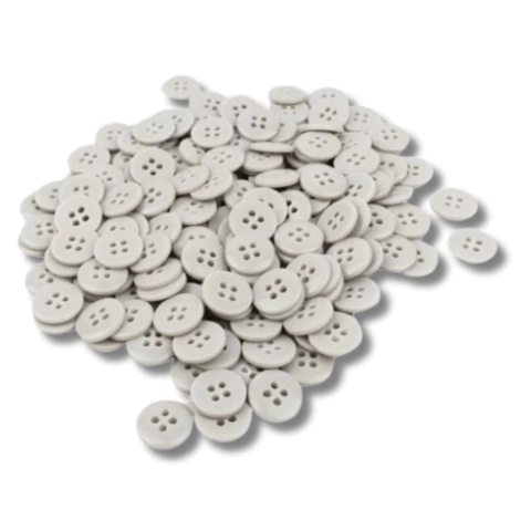 Botão 4 furos N18 Cinza Prata 300 - pct c/24 unidades