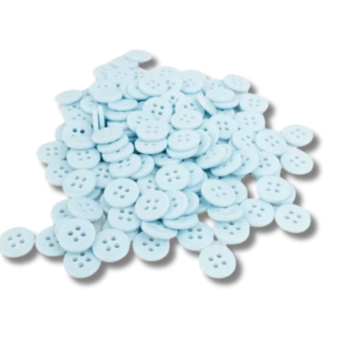 Botão 4 furos N18 Azul Bebê 177 - pct c/24 unidades