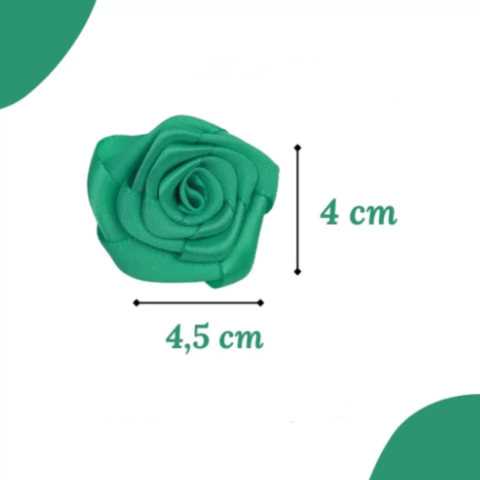 Aplique Flor de Cetim em formato de Rosa – c/6 Unidades