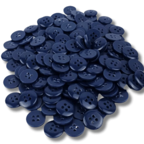 Botão 4 furos N18 Azul Marinho 318 - pct c/24 unidades