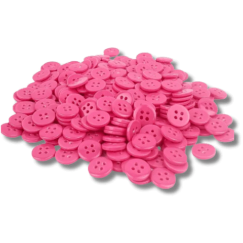 Botão 4 furos N18 Rosa Escuro 312 - pct c/24 unidades