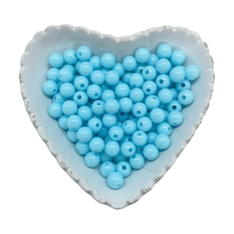 BOLA LISA LEITOSA AZUL CLARO 8MM 50G