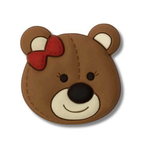 APLIQUE EMBORRACHADO ROSTO URSINHA LAÇO VERMELHO - (Unid ou kit promocional)
