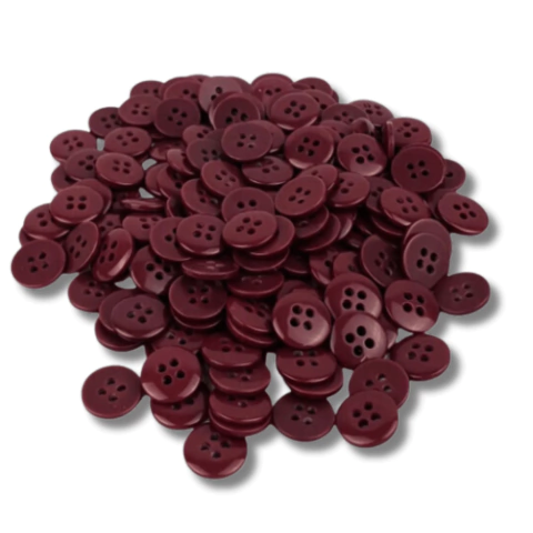 Botão 4 furos N18 Vinho 173 - pct c/24 unidades