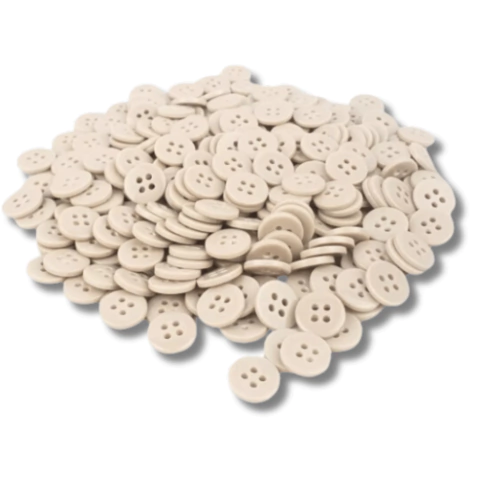 Botão 4 furos N18 Bege Natural 296 - pct c/24 unidades