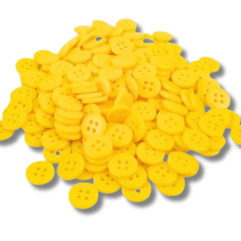 Botão 4 furos N18 Amarelo Gema 106 - pct c/24 unidades
