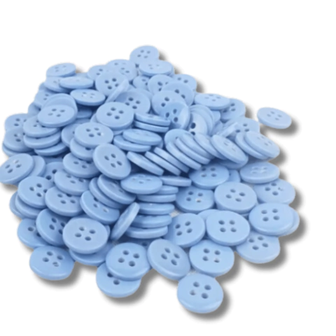 Botão 4 furos N18 Azul Hortência 182 - pct c/24 unidades