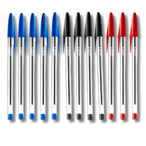 Kit de Canetas Esferográficas BIC Cristal Tradicional - 12 unidades
