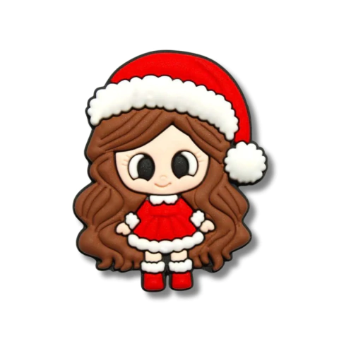 APLIQUE EMBORRACHADO MENINA NATAL - (Unid ou kit promocional)