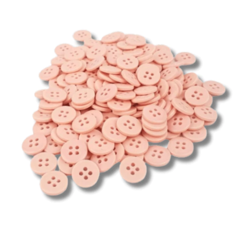 Botão 4 furos N18 Salmão 147 - pct c/24 unidades