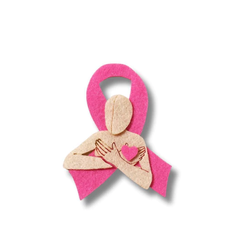 Recorte em Feltro Mulher Outubro Rosa 5,5x4cm - 1 unidade