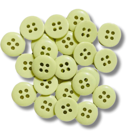 Botão 4 furos N18 Amarelo Bebê 104 - pct c/24 unidades