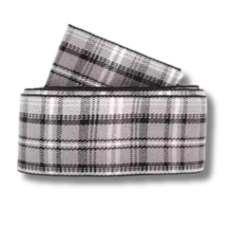 Fita Trabalhada Xadrez Cinza 38mm – 1m