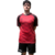 Camiseta Prematch Guayaquil en color rojo, diseñada para hombres, con detalles en negro y un patrón geométrico.