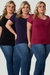 Kit 3 Blusas Feminina Joci Plus Size Decote V