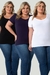 Kit 3 Blusas Feminina Joci Plus Size Decote V - comprar online