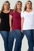 Kit 3 Blusas Feminina Joci Plus Size Decote V na internet