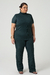 Blusa Plus Size Daiane Gola Alta Manga Curta