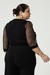 Blusa Plus Size Manga 7/8 de viscolycra e Tule na internet