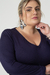 Blusa Feminina Sofia Plus Size Decote V Viscolycra