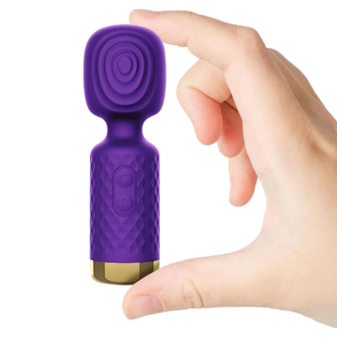 Mini massageador Varinha Mágica Recarregável com 10 Modos de Vibração e Cabeça Flexível