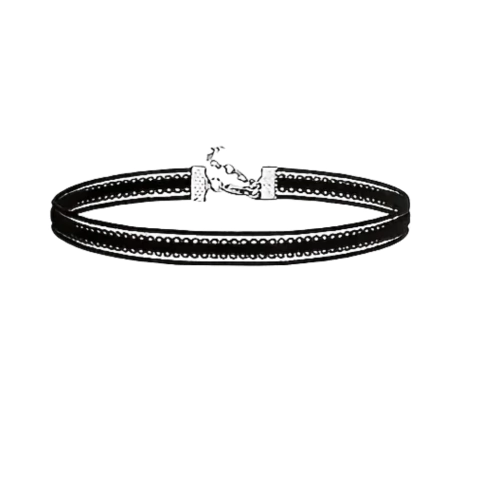 Choker Preto Vazado com Fecho Metálico – Sem Pingente