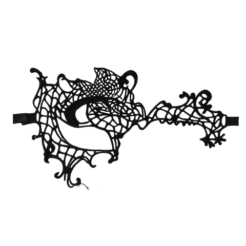 Máscara Rendada Assimétrica – Estilo Conceitual para Fantasias Premium