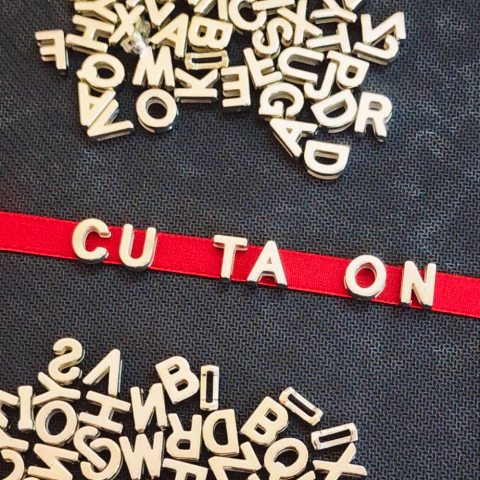 Tira elástica Vermelha p/ Calcinha com letras personalizáveis