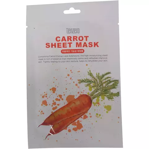 TENZERO - SHEET MASK - CARROT EXTRACT x 5 (mascarilla facial coreana)