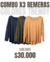 COMBO X3 REMERAS AYLIN | COLORES TRENDY
