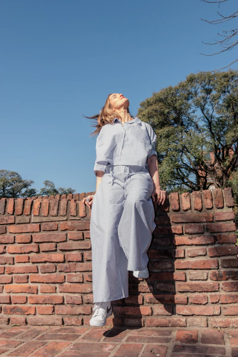 Camisa Valeria Poplin | Estampa rayada - comprar online