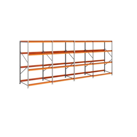 Mini Porta Pallet 250kg 1 Inicial 3 Continuações 5,05m Comprimento 2,00m x 1,20m x 60cm 4 Níveis