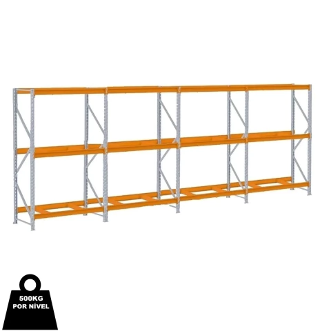 Mini Porta Pallet 500Kg 1 Inicial 3 Continuações 5,05m Comprimento 2,00m x 1,20m x 80cm