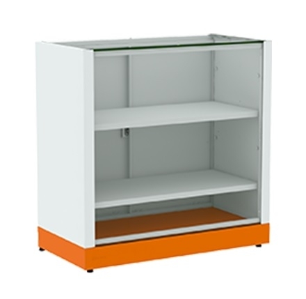 Balcão Expositor com Porta e Duas Bandejas de Aço de cor Branca na Amapá