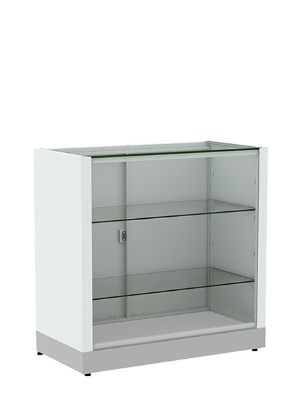 Balcão Expositor com Porta e Duas Bandejas de Vidro de cor Branca na Amapá