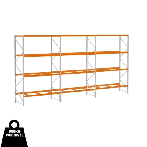 Mini Porta Pallet 500kg 1 Inicial 2 Continuações 5,60m Comprimento 3,00m x 1,80m x 80cm