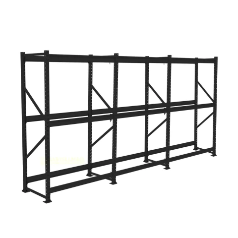 Kit 5,40 metros de mini porta pallet 250kg preto 2,00x1,80