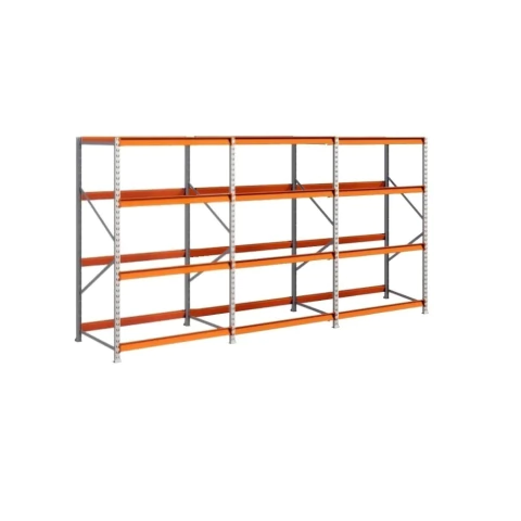 Mini Porta Pallet 250kg 1 Inicial 2 Continuações 5,60m Comprimento 2,00m x 1,80m x 60cm 4 Níveis